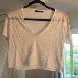 Brandy Melville white v neck t-shirt